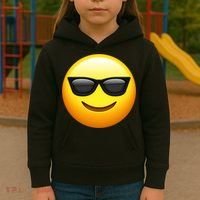 Sunglasses Emoji Cool Smiley Kids Hoodie thumb 3