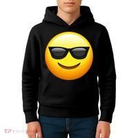 Sunglasses Emoji Cool Smiley Kids Hoodie thumb 4