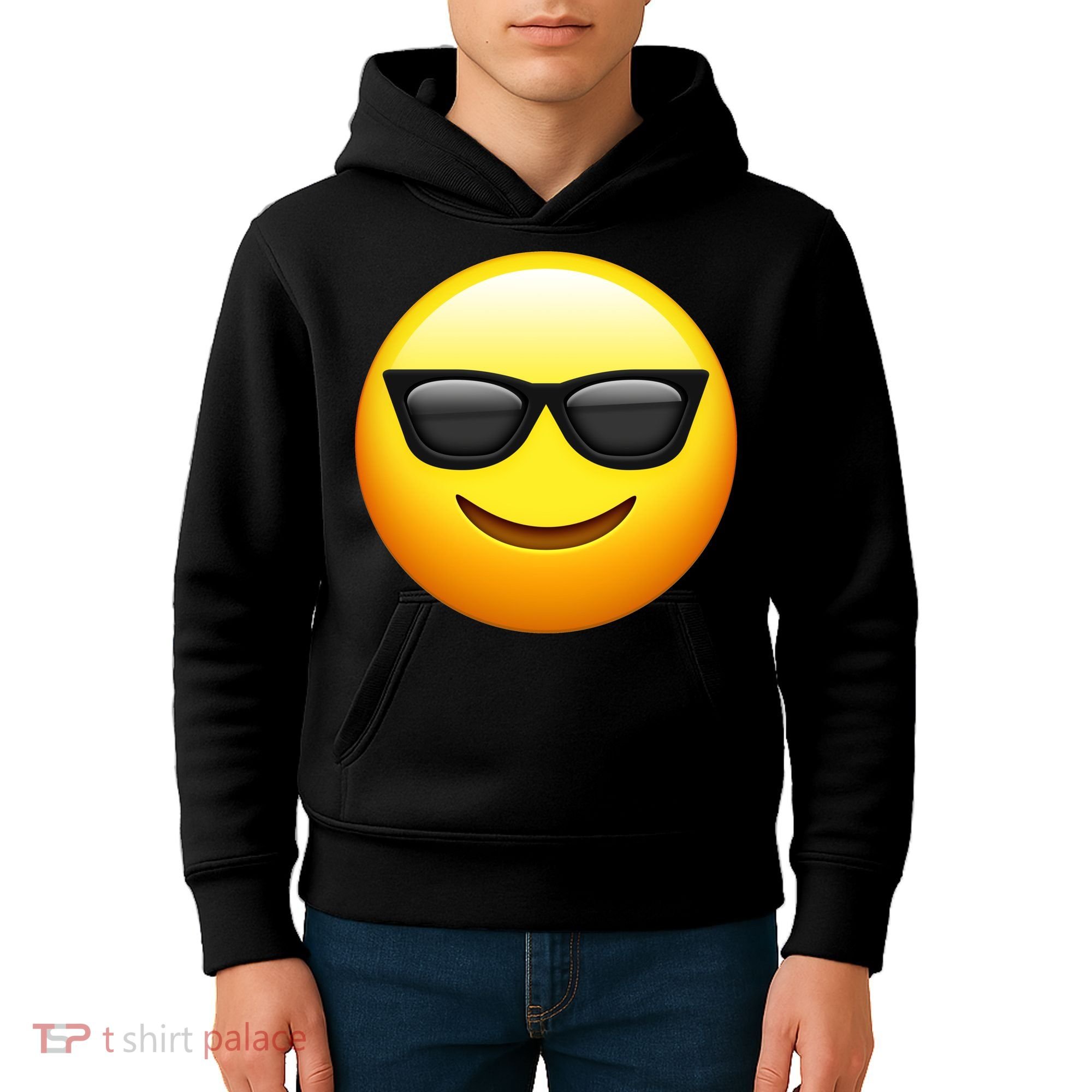Sunglasses Emoji Cool Smiley Kids Hoodie