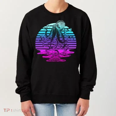 Sunrise Octopus Vaporwave Women's Sweatshirt
