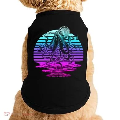 Sunrise Octopus Vaporwave Doggie Tank