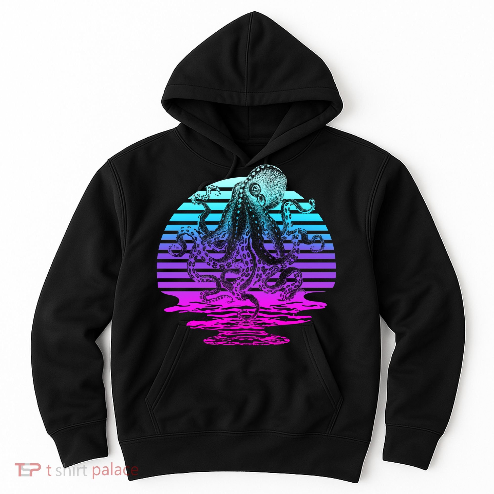 Sunrise Octopus Vaporwave Hoodie