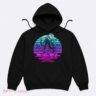 Sunrise Octopus Vaporwave Hoodie