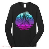 Sunrise Octopus Vaporwave Long Sleeve Shirt thumb 0