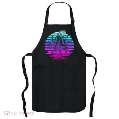 Sunrise Octopus Vaporwave Apron