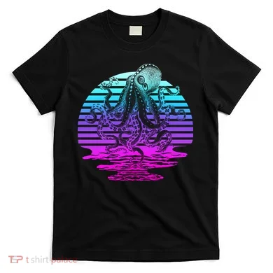 Sunrise Octopus Vaporwave T-Shirt