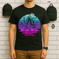 Sunrise Octopus Vaporwave T-Shirt thumb 6