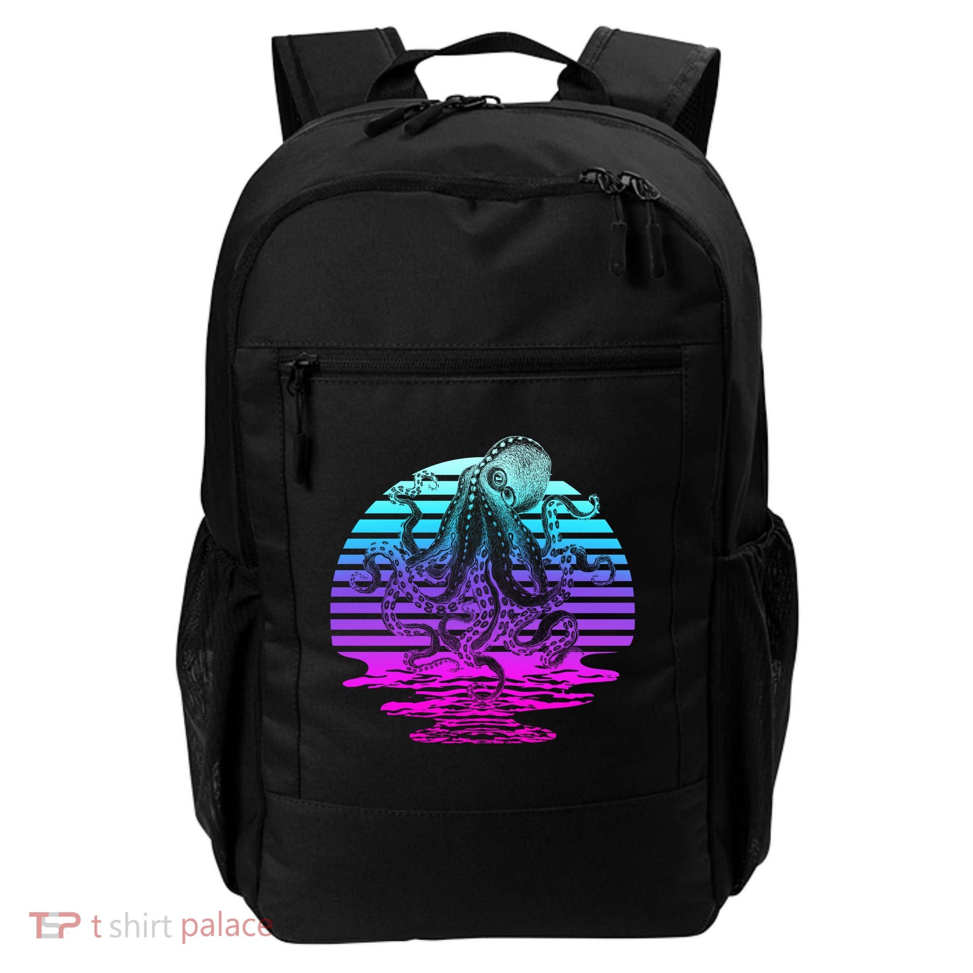 Sunrise Octopus Vaporwave Backpack