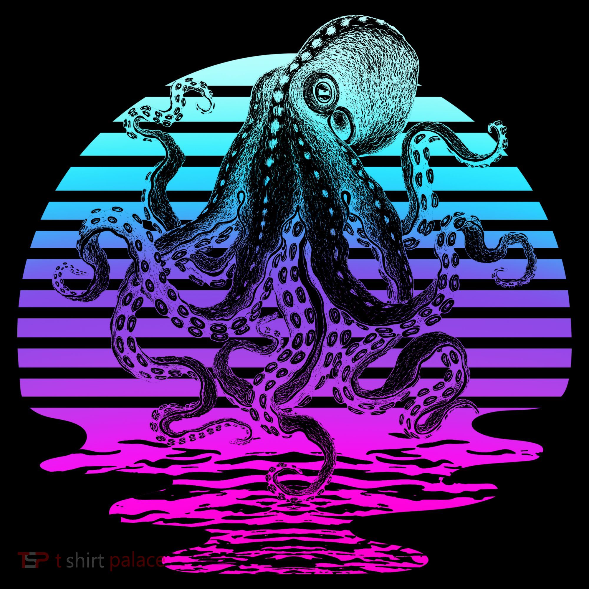 Sunrise Octopus Vaporwave Bucket Hat
