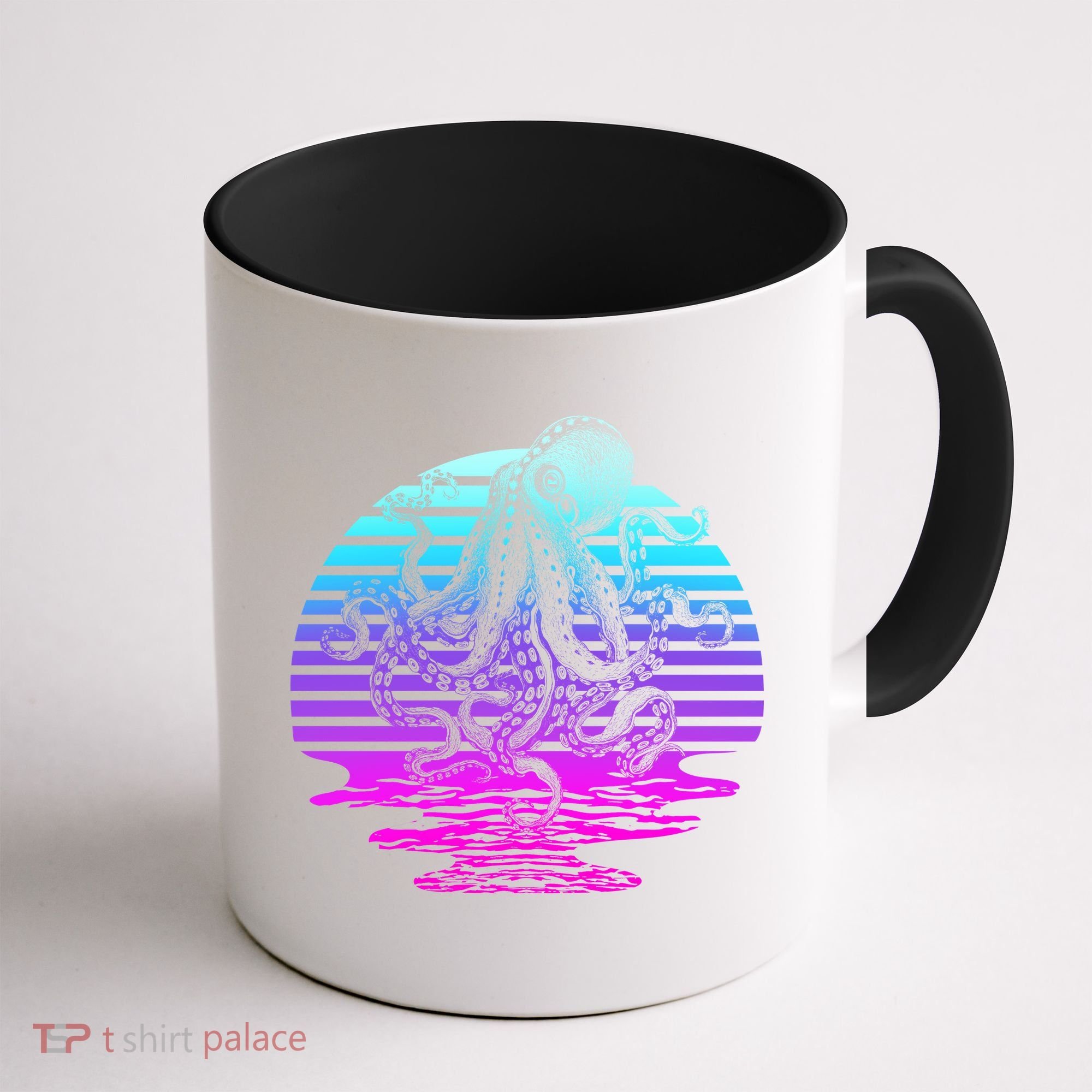 Sunrise Octopus Vaporwave Coffee Mug