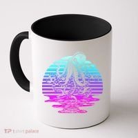 Sunrise Octopus Vaporwave Coffee Mug thumb 0