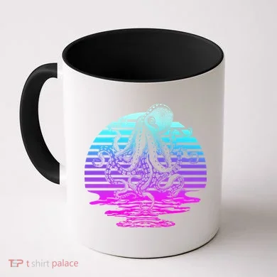 Sunrise Octopus Vaporwave Coffee Mug