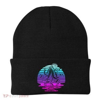 Sunrise Octopus Vaporwave Beanie