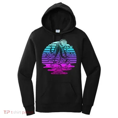 Sunrise Octopus Vaporwave Women's Hoodie