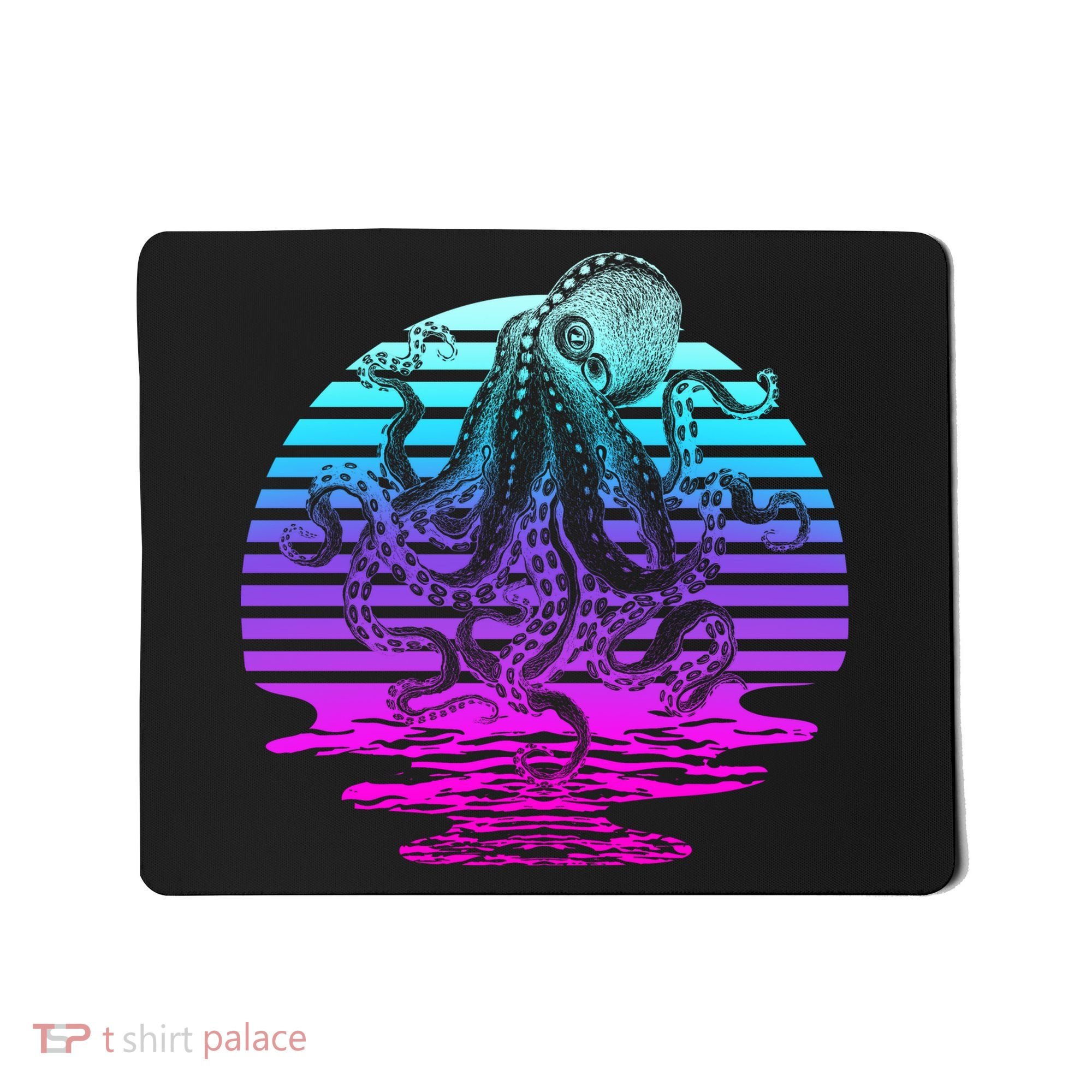 Sunrise Octopus Vaporwave Mousepad