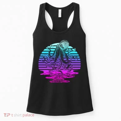 Sunrise Octopus Vaporwave Women's Tank Top