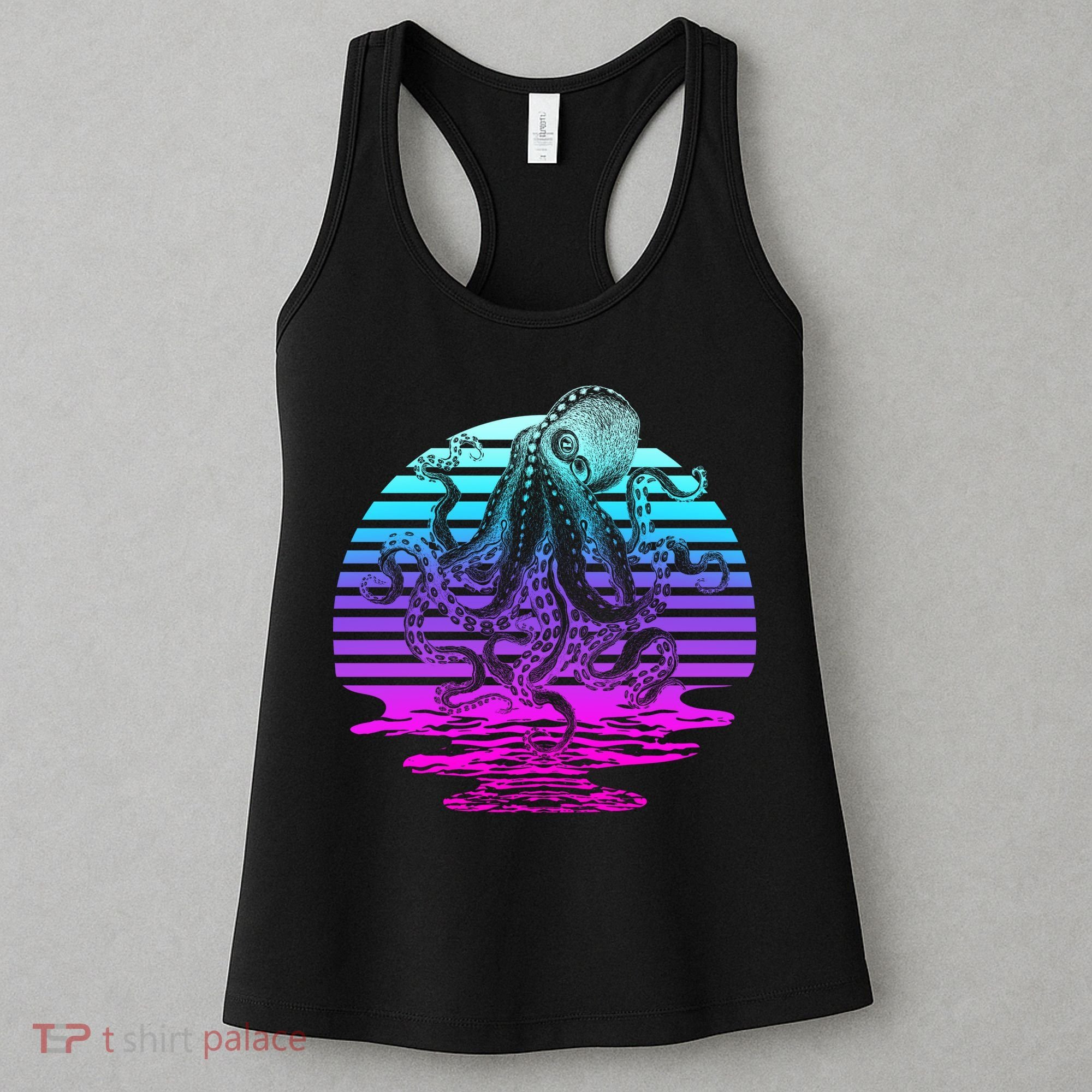 Sunrise Octopus Vaporwave Women's Tank Top