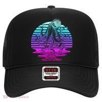 Sunrise Octopus Vaporwave Hat thumb 0