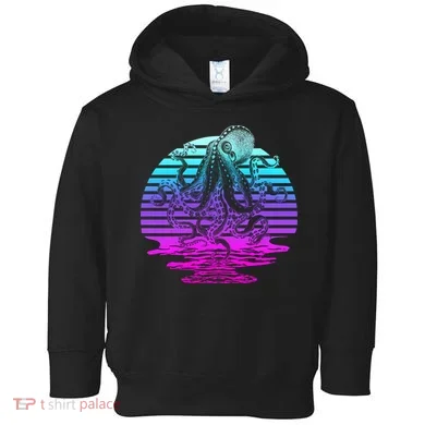 Sunrise Octopus Vaporwave Toddler Hoodie
