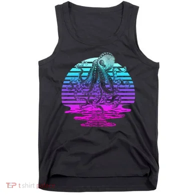 Sunrise Octopus Vaporwave Tank Top