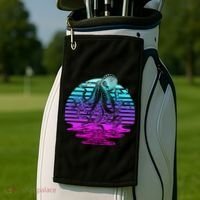 Sunrise Octopus Vaporwave Golf Towel thumb 2