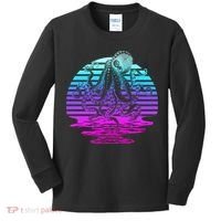 Sunrise Octopus Vaporwave Kids Long Sleeve Shirt thumb 0