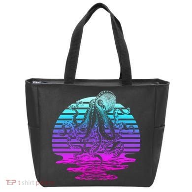 Sunrise Octopus Vaporwave Tote Bag