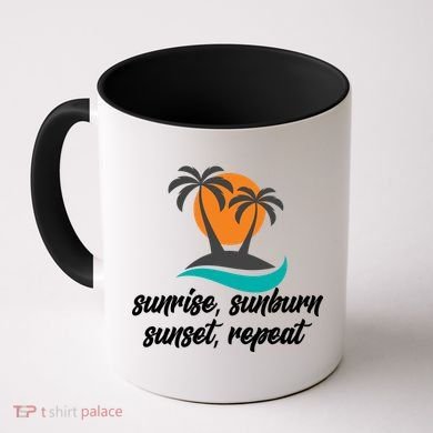 Sunrise Sunburn Sunset Repeat Palm Tree Coffee Mug