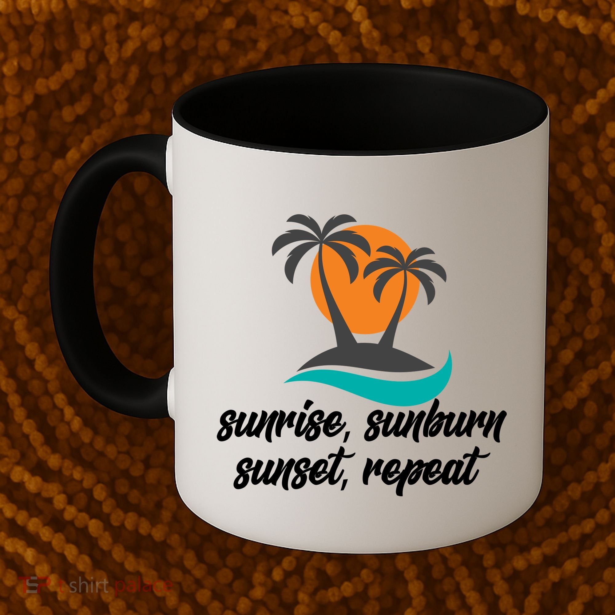 Sunrise Sunburn Sunset Repeat Palm Tree Coffee Mug