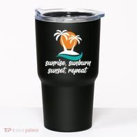 Sunrise Sunburn Sunset Repeat Palm Tree Tumbler thumb 0