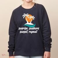 Sunrise Sunburn Sunset Repeat Palm Tree Women's Sweatshirt thumb 0