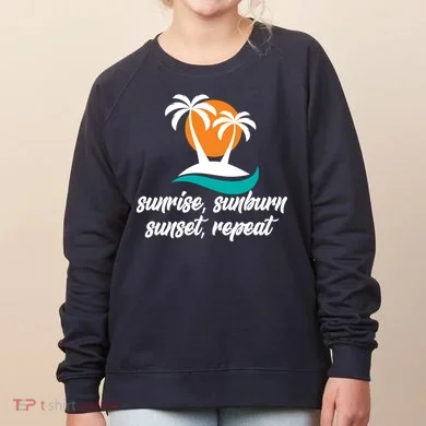 Sunrise Sunburn Sunset Repeat Palm Tree Women's Sweatshirt