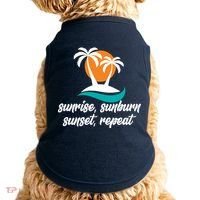 Sunrise Sunburn Sunset Repeat Palm Tree Doggie Tank thumb 0