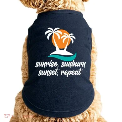 Sunrise Sunburn Sunset Repeat Palm Tree Doggie Tank