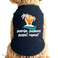 Sunrise Sunburn Sunset Repeat Palm Tree Doggie Tank thumb 0