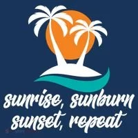Sunrise Sunburn Sunset Repeat Palm Tree Doggie Tank thumb 4