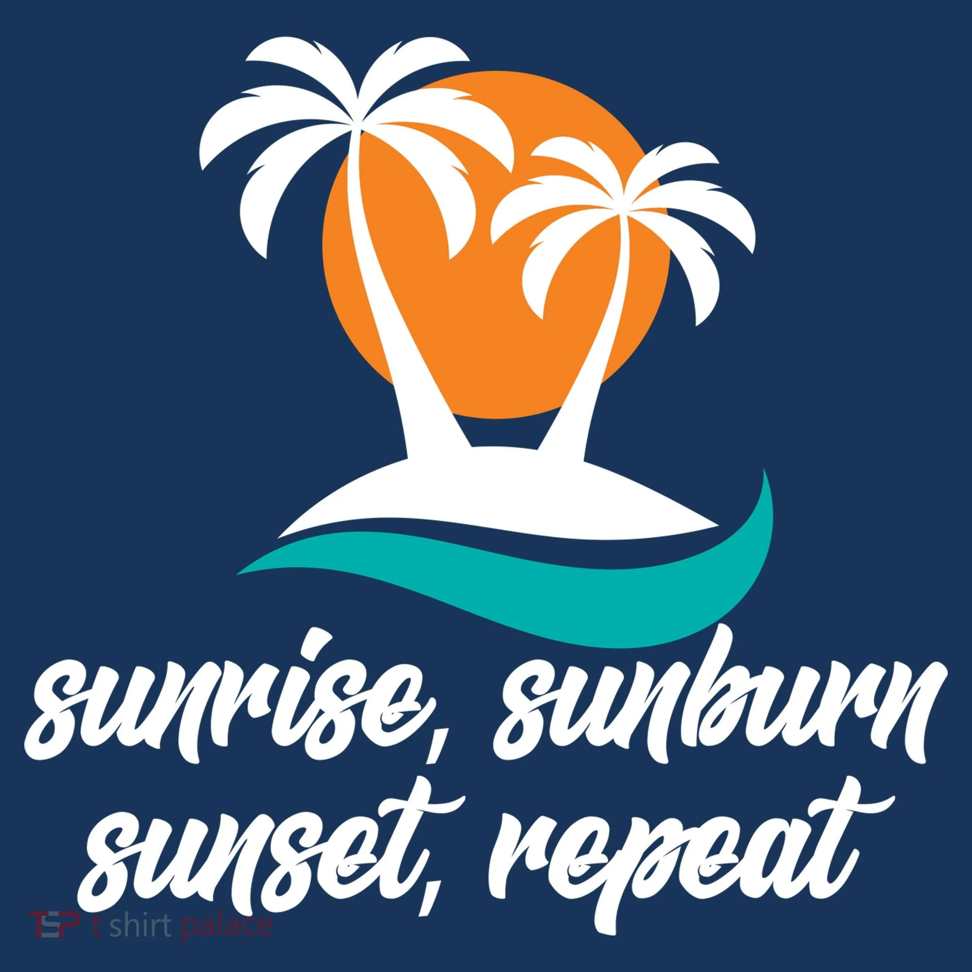 Sunrise Sunburn Sunset Repeat Palm Tree Doggie Tank