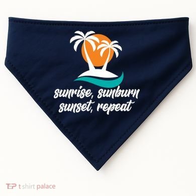 Sunrise Sunburn Sunset Repeat Palm Tree USA-Made Doggie Bandana