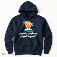 Sunrise Sunburn Sunset Repeat Palm Tree Hoodie thumb 0
