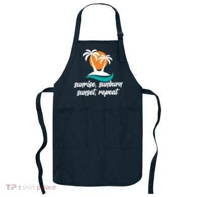 Sunrise Sunburn Sunset Repeat Palm Tree Apron