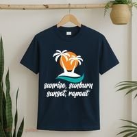 Sunrise Sunburn Sunset Repeat Palm Tree T-Shirt thumb 2