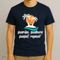 Sunrise Sunburn Sunset Repeat Palm Tree T-Shirt thumb 3