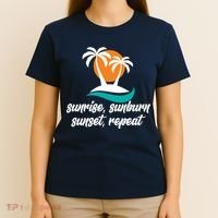 Sunrise Sunburn Sunset Repeat Palm Tree T-Shirt thumb 4