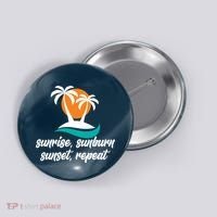 Sunrise Sunburn Sunset Repeat Palm Tree Button thumb 0