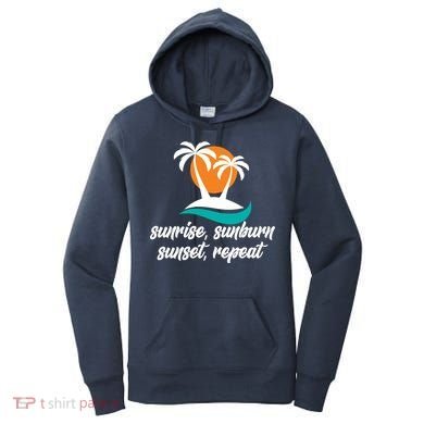 Sunrise Sunburn Sunset Repeat Palm Tree Women's Hoodie