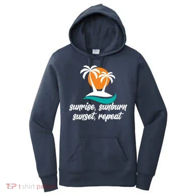 Sunrise Sunburn Sunset Repeat Palm Tree Women's Hoodie