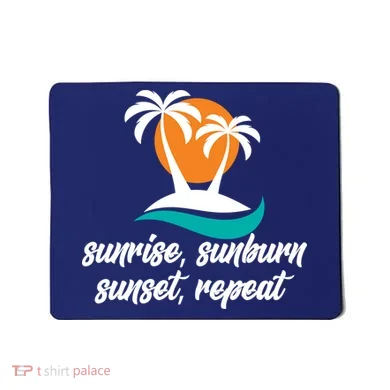Sunrise Sunburn Sunset Repeat Palm Tree Mousepad