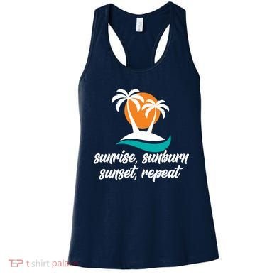 Sunrise Sunburn Sunset Repeat Palm Tree Women's Tank Top