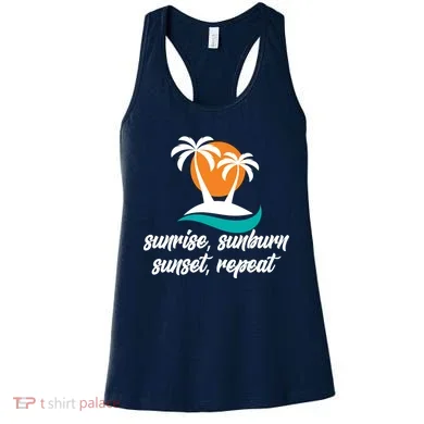 Sunrise Sunburn Sunset Repeat Palm Tree Women's Tank Top