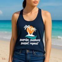 Sunrise Sunburn Sunset Repeat Palm Tree Women's Tank Top thumb 2